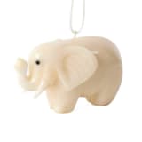 "Mini Tagua Ivory Elephant Ornament" - Ornaments in beige by Aahlada Chennupati