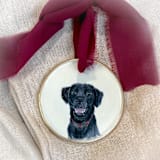 "Custom Flat Ceramic Portrait Ornament" - Ornaments in multicolor by Laura Kinsella