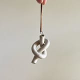 "Ceramic Knot Ornament" - Ornaments in white by Sidney Field