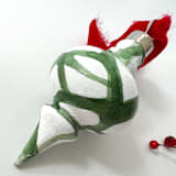 "Green Plant Cell Vintage Ornament with Red Ribbon" - Ornaments in green by Mary Gaspar