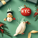 "Felt "Big Apple" Ornament" - Ornaments in red by Global Goods Partners