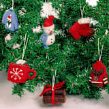 "Cozy Winter Ornaments-Holiday Logs" - Ornaments in brown by Global Goods Partners