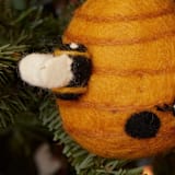"Felt Bee Hive Ornament" - Ornaments in black by Aahlada Chennupati