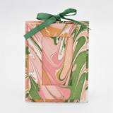 "Mini Hand-Marbled Picture Frame Ornament | Peony Bloom" - Ornaments in pink by Inner Child