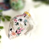 "Taupe Floral Botanical Ornament" - Ornaments in brown by Kate Nelson