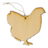 "Wooden Silkscreen Chicken Ornament" - Ornaments in brown by Shannon Broder