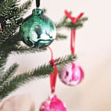 "3 Hand-dipped Marbleized  Ceramic Ornaments" - Ornaments in red by AlisonJerry
