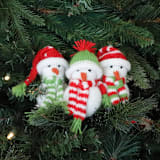 "Snowmen Ornaments, set of 3" - Ornaments in multicolor by Melange Collection
