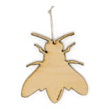 "Wooden Silkscreen Bee Ornament" - Ornaments in black by Shannon Broder