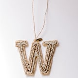"Personalized Handmade Letter Ornament - Large W" - Ornaments in silver by Courtney Bedi
