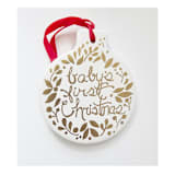 "Personalized Baby's 1st Christmas White or Red Ceramic Ornament" - Ornaments in white by AlisonJerry