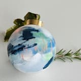 "Zenith Hand-Painted Ornament" - Ornaments in blue by Arohika Verma