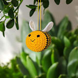 "Crochet Bee Ornament" - Ornaments in yellow by Melange Collection