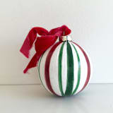 "Candy Cane Stripe Ornament" - Ornaments in red by Mary Gaspar