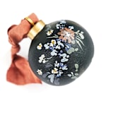 "Deep Navy Floral Round Ornament" - Ornaments in blue by Kate Nelson