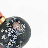 "Deep Navy Floral Round Ornament" - Ornaments in blue by Kate Nelson
