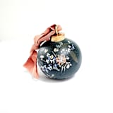 "Deep Navy Floral Round Ornament" - Ornaments in blue by Kate Nelson