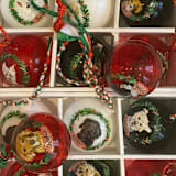"Hand-Painted Pet Ornament" - Ornaments in multicolor by Ashley Myers