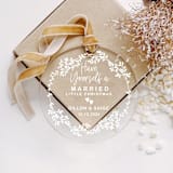 "Personalized Acrylic Have Yourself A Married Little Christmas Ornament, Set of 1" - Ornaments in white by Iveta Abolina