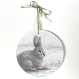 "Snow Bunny, Decoupage Ornament" - Ornaments in multicolorassorted-colors by Carol C. Young