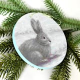 "Snow Bunny, Decoupage Ornament" - Ornaments in multicolorassorted-colors by Carol C. Young