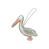 "Pelican Embellished Christmas Ornament" - Ornaments in white by Jollity and Co