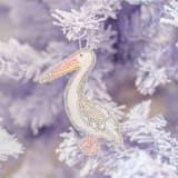 "Pelican Embellished Christmas Ornament" - Ornaments in white by Jollity and Co