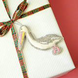 "Pelican Embellished Christmas Ornament" - Ornaments in white by Jollity and Co