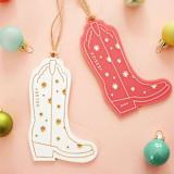 "Cowgirl Boot Ornament" - Ornaments in multicolorassorted-colors by Aislinn Minardi
