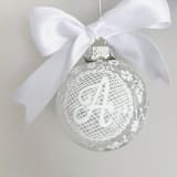 "Personalized Lace Ornament" - Ornaments in white by Arohika Verma