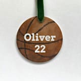 "Personalized Basketball Ceramic Ornament" - Ornaments in brown by Holly Whitcomb