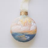 "2" Golden Hour Heavenly Seascape" - Ornaments in gold by Kristen Laczi