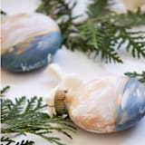 "2" Golden Hour Heavenly Seascape" - Ornaments in gold by Kristen Laczi