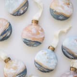 "2" Golden Hour Heavenly Seascape" - Ornaments in gold by Kristen Laczi