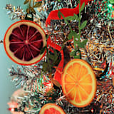"Hand-painted Citrus Ornament Set of 3" - Ornaments in multicolor by Janie Allen