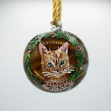 "Tortoiseshell Blown Glass Custom Painted Pet Ornament" - Ornaments in brown by Ashley Myers