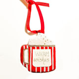 "Hand-made Clay Mug, Stripe Ornament" - Ornaments in red by AlisonJerry