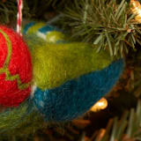 "Felt Annas Hummingbird Ornament" - Ornaments in green by Aahlada Chennupati