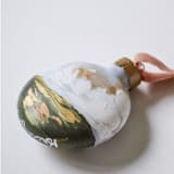 "2" Blue & Gold Heavenly Landscape" - Ornaments in blue by Kristen Laczi
