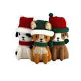 "Puppy Ornaments, set of 3" - Ornaments in multicolor by Melange Collection