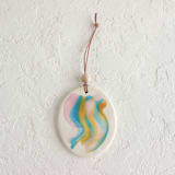 "Abstract Oval Wall Hanging/Ornament" - Ornaments in multicolorassorted-colors by Quiet Clementine