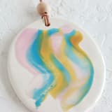 "Abstract Oval Wall Hanging/Ornament" - Ornaments in multicolorassorted-colors by Quiet Clementine