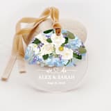 "Personalized Acrylic Blue Hydrangeas We Do Ornament, Set of 1" - Ornaments in multicolor by Iveta Abolina