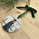 "Custom Photo Ornament - Grad Script" - Ornaments in white by Holly Whitcomb