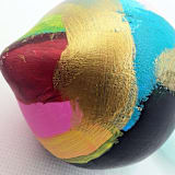 "Abstract Hand Painted Multicolor Bright Christmas Ornament" - Ornaments in multicolor by The Savage Label