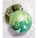 "Hand dipped Light Green Marbleized Ceramic Ornament" - Ornaments in green by AlisonJerry