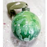 "Hand dipped Light Green Marbleized Ceramic Ornament" - Ornaments in green by AlisonJerry