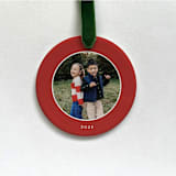 "Personalized Photo Ornament - Solid Border" - Ornaments in white by Holly Whitcomb