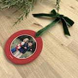 "Personalized Photo Ornament - Solid Border" - Ornaments in white by Holly Whitcomb