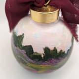 "Abstract Scenic Landscape Hand-Painted Ceramic Ornament" - Ornaments in multicolor by The Savage Label